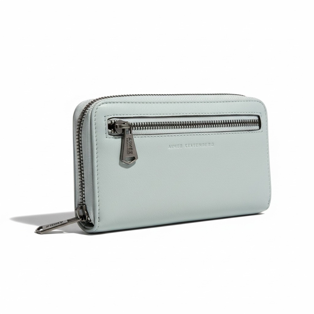 Aimee Kestenberg Light blue zip wallet tassels